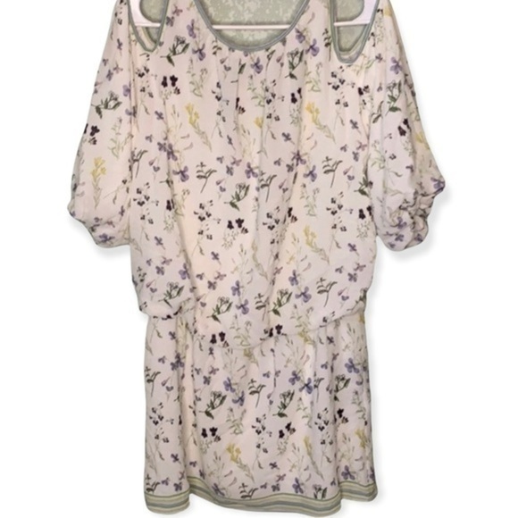 Max Studio London Sage & Lavender Cold Shoulder Dress - Picture 5 of 5